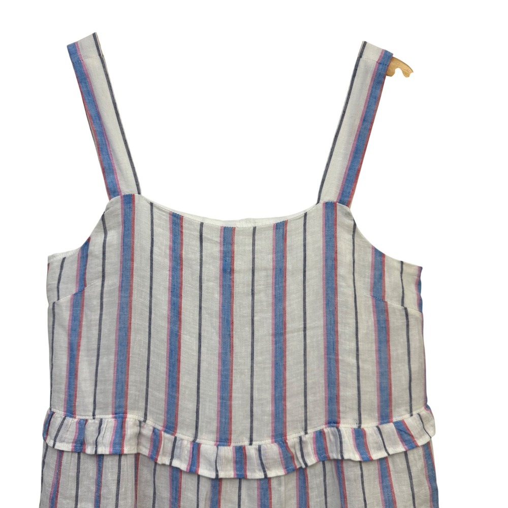 Rails‎ Dress Medium Linen Blend Ruffle Tiered Mini Sleeveless Summer 4th of July - Picture 2 of 9